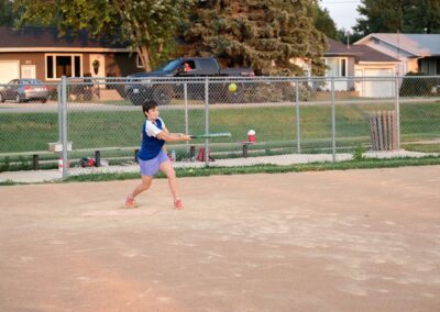 group of people playing softball
